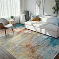 thumbnail image 1 of RUG ROBOT Abstract 6'x9' Area Rugs for Living Room, Washable Bedroom Rugs Non-Slip,Soft Modern Kitchen Rug Large Indoor Accent Carpet for Dining Room Home Office, Yellow/Blue, 1 of 10