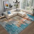 thumbnail image 1 of RUG ROBOT Living Room Rug 9'x12', Soft Washable Area Rugs for Bedroom Non Slip, Abstract Ultra Thin Low Pile Modern Large Carpet for Dining Room Office Kitchen, Yellow/Blue, 1 of 11