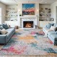 thumbnail image 1 of RUG ROBOT Abstract Washable Area Rugs for Living Room 8'x10', Soft Large Bedroom Rug Non Slip, Ultra Thin Low Pile Modern Carpet for Dining Room, Ivory/Blue, 1 of 10