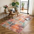 thumbnail image 1 of RUG ROBOT Living Room Rug 4'x6', Soft Modern Washable Area Rugs for Bedroom Non Slip, Abstract Ultra Thin Foldable Low Pile Carpet for Dining Room Kitchen Bathroom Office, Multi Color, 1 of 10