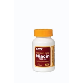 Rugby Niacin 1000 mg TimeRelease Caplets Vitamin B3 Supplement, OffWhite Tablets, 100 Count