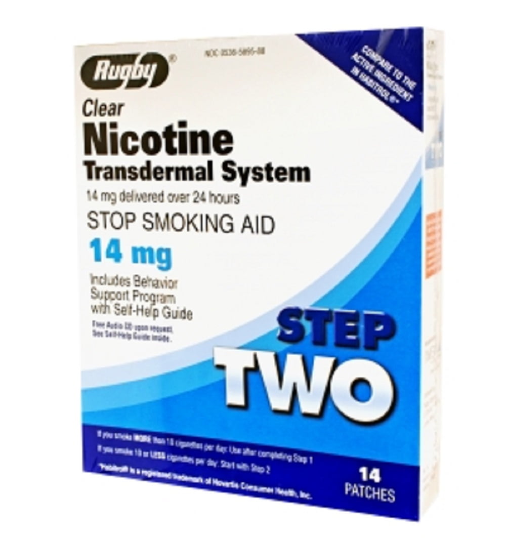 RUGBY NICOTINE TDS PATCH 14MG NICOTINE-14 MG/24HR 14 CT UPC 305365895880