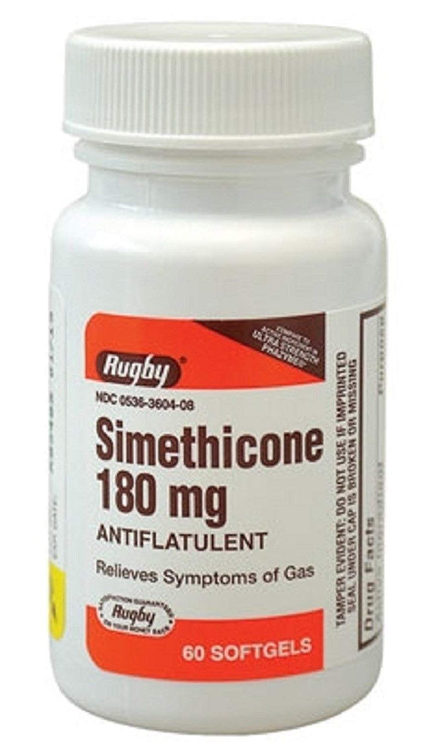 Rugby Simethicone Softgel Capsules for Gas Relief, 180Mg, Orange