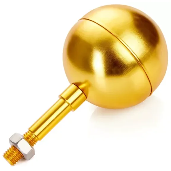 RUGED - Brubaker Golden Flag Pole Topper Ball - 3 Inch Aluminum Flagpole Top Gold -