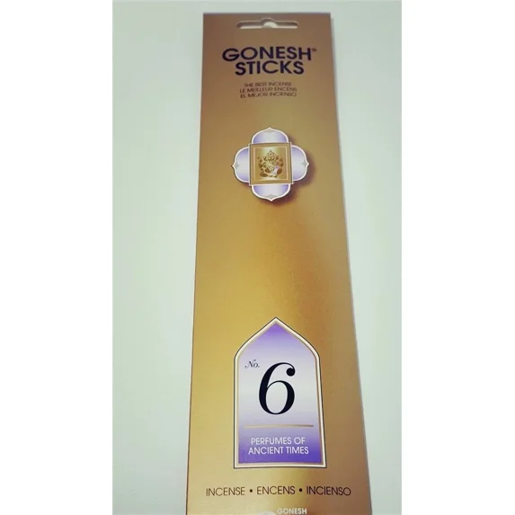 RUGED - Gonesh Incense Sticks - 4 Packs - 6 Perfume Ancient Times - 20 Sticks Per Pack