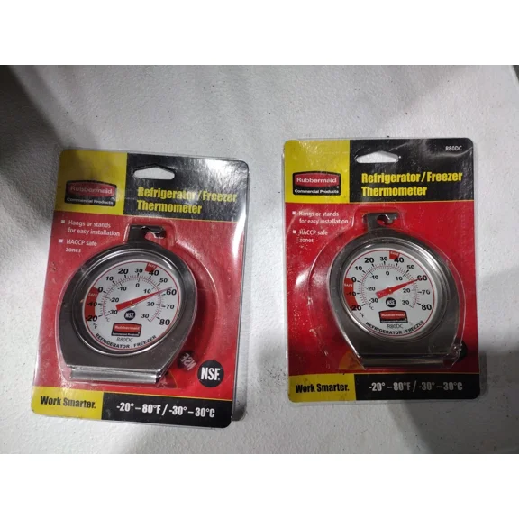 RUGED - Rubbermaid Fgr80Dc Commercial Refrigerator/Freezer Thermometer( 2Ct)