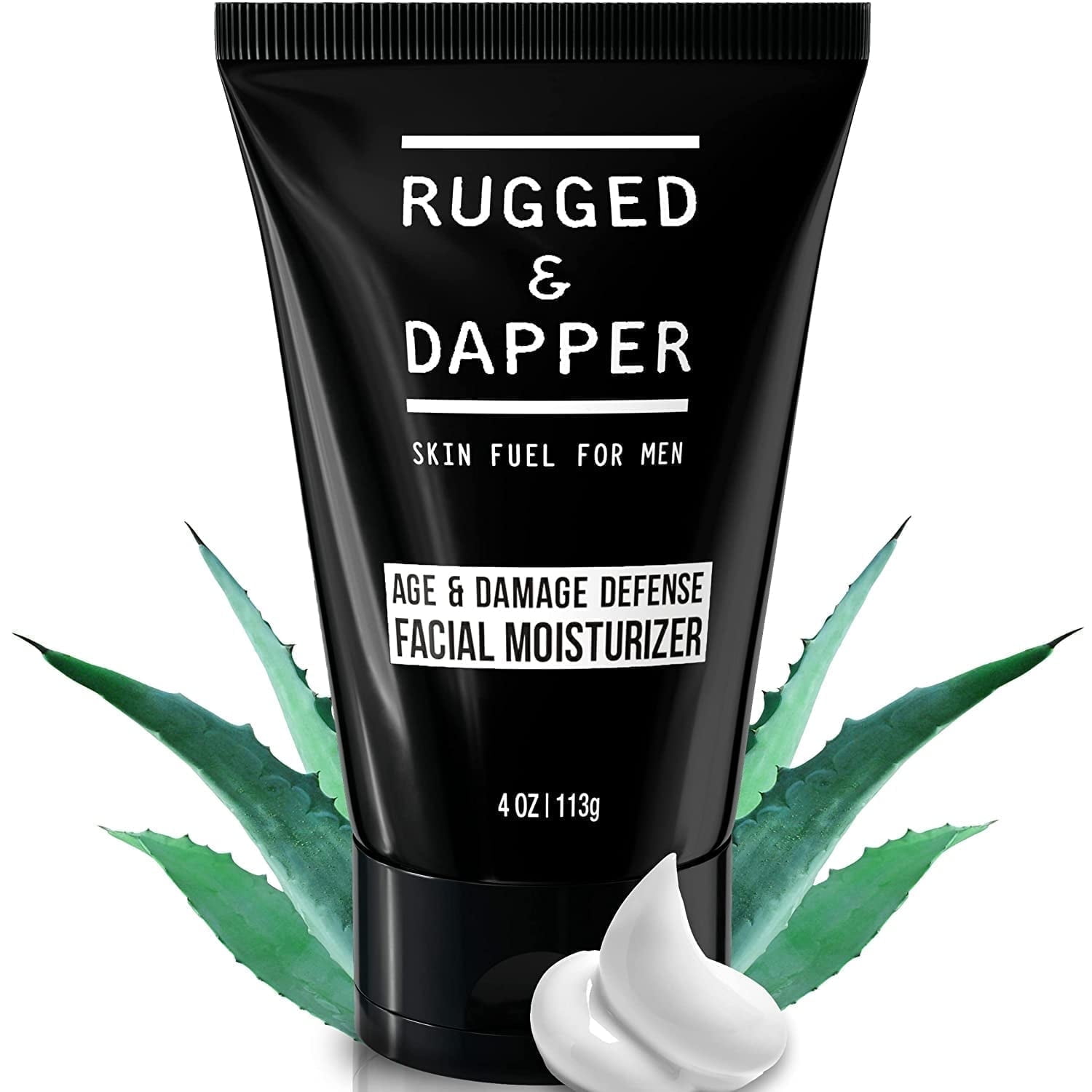 RUGGED & DAPPER Age + Damage Defense Facial Moisturizer - Dual Purpose Face Lotion & Aftershave for Men - 4 Oz