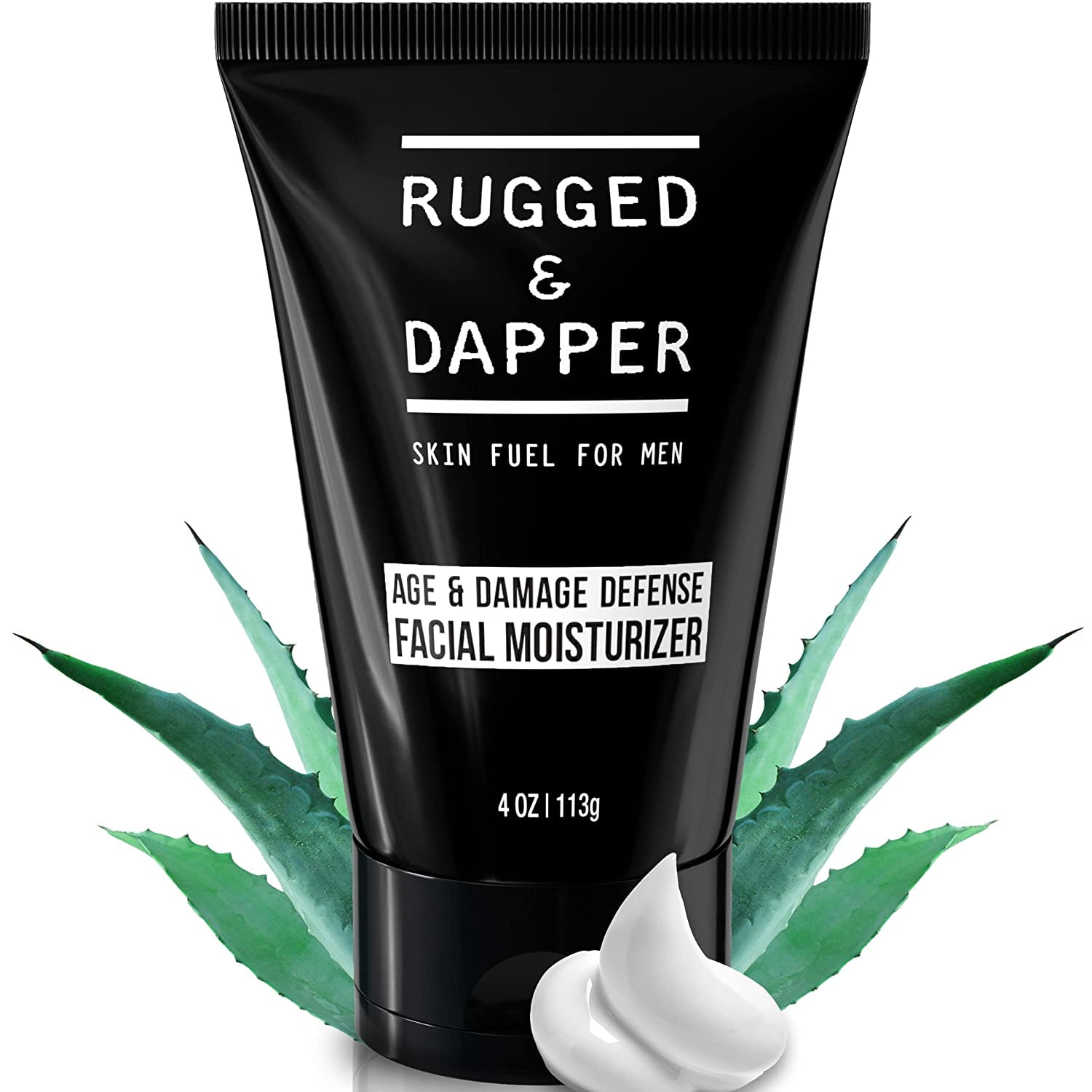 RUGGED & DAPPER Age + Damage Defense Facial Moisturizer - Dual Purpose Face Lotion & Aftershave for Men - 4 Oz