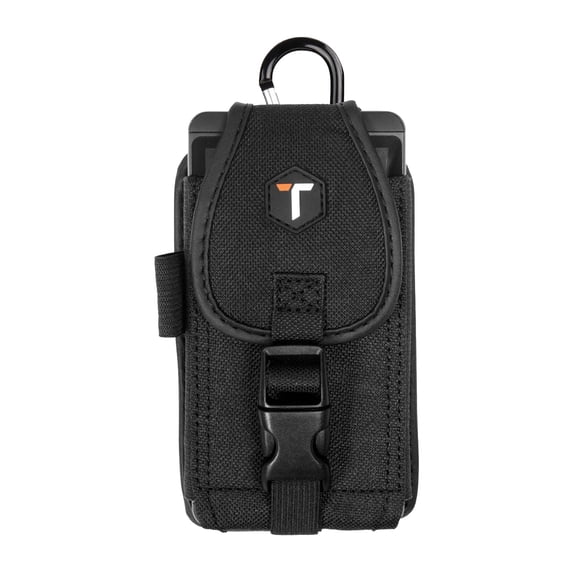 ToughTested Heavy-Duty Universal Phone Holster Pouch, Rugged Nylon Case with 6-Point Locking System, Belt Clip & Loop, One-Touch Snap Closure, Fits Large Smartphones with Case
