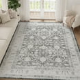 thumbnail image 1 of RUGKING 8'x10' Washable Rug for Living Room Ultra-Thin Vintage Large Area Rug Non-Slip Backing Rugs, Grey, 1 of 10
