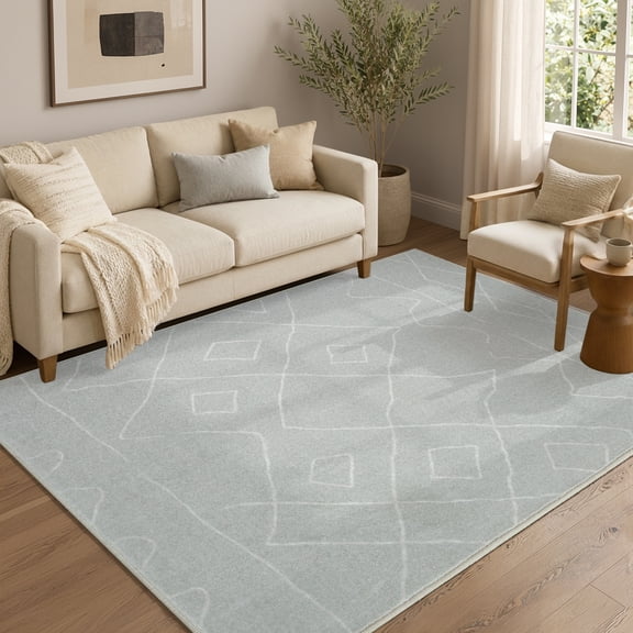 RUGKING 5x7 Area Rug Non Slip Washable Rug Modern Boho Carpet Gray Mat for Dinning Room Living Room Bedroom