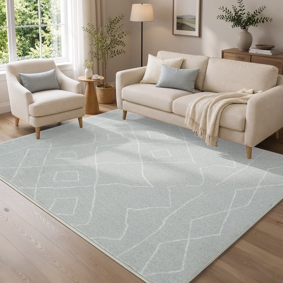 RUGKING 6x9 Area Rug Modern Washable Rug Boho Carpet Non Slip Gray Mat for Dinning Room Living Room Bedroom