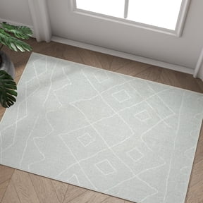 RUGKING Front Door Mat Area Rug 2x3 Washable Non Slip Boho Small Rug Indoor Gray Entrance Carpet for Bathroom Kitchen
