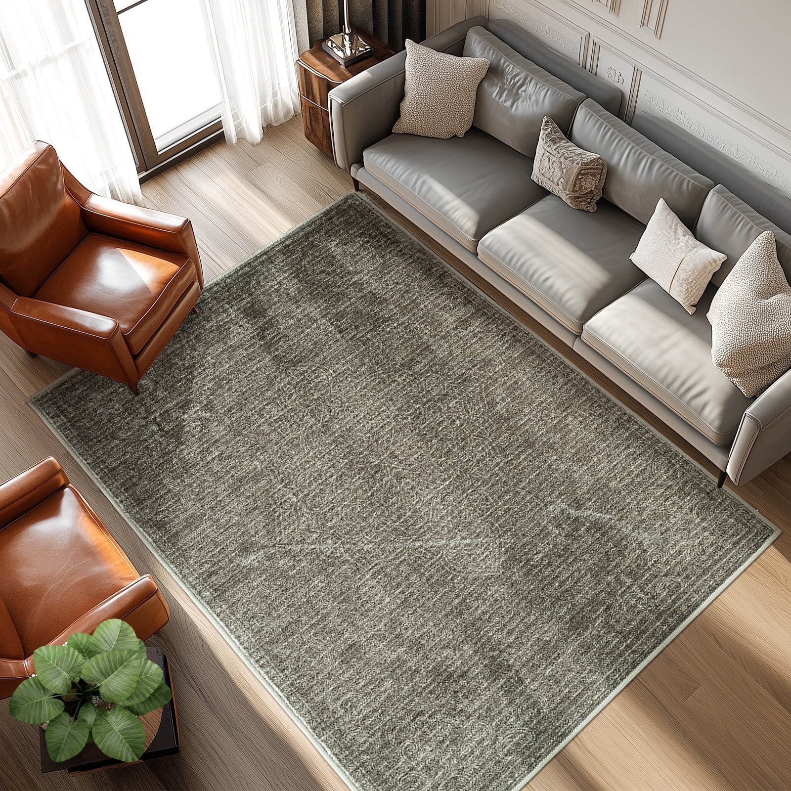 RUGKING Area Rug 5X7 Indoor Retro Floor Decor Carpet Washable Orental Rug for Living Room Bedroom Hallway Coffee