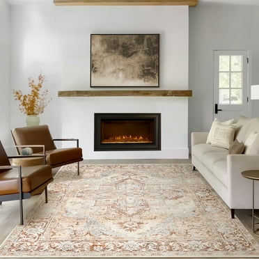 RUGKING Area Rug 8x10 Traditional Oriental Carpet Indoor Non-Slip Area Rugs for Living Room Bedroom Hallway Dining Room Taupe