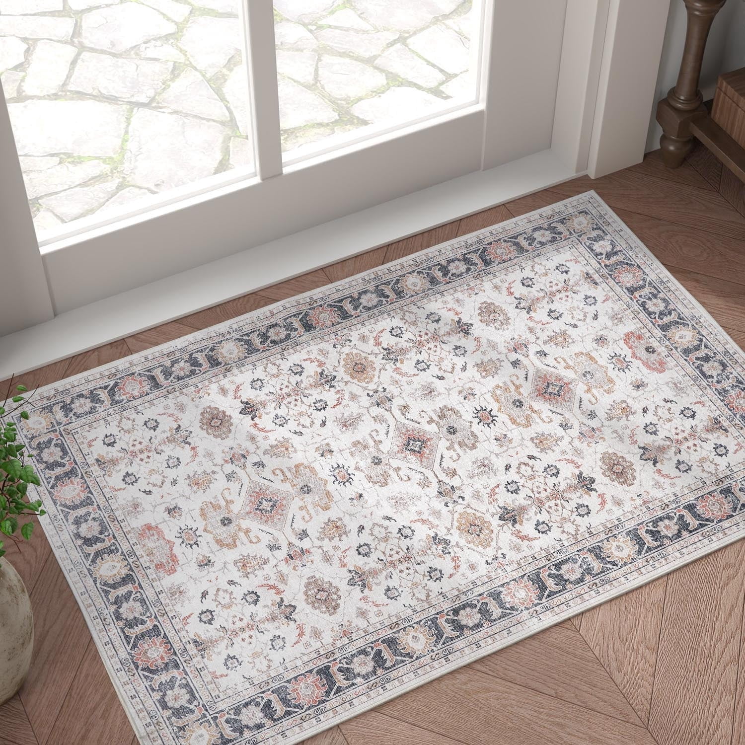 Rugking 2X3 Vintage Persian Rug, Washable, Non-Slip Backing, Pet ...