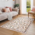 thumbnail image 1 of RUGKING Area Rugs For Living Room 4X6 Washable Oriental Rug Floral Print Mat Thin Traditional Carpet For Bedroom Hallway Kitchen Taupe/Red, 1 of 9