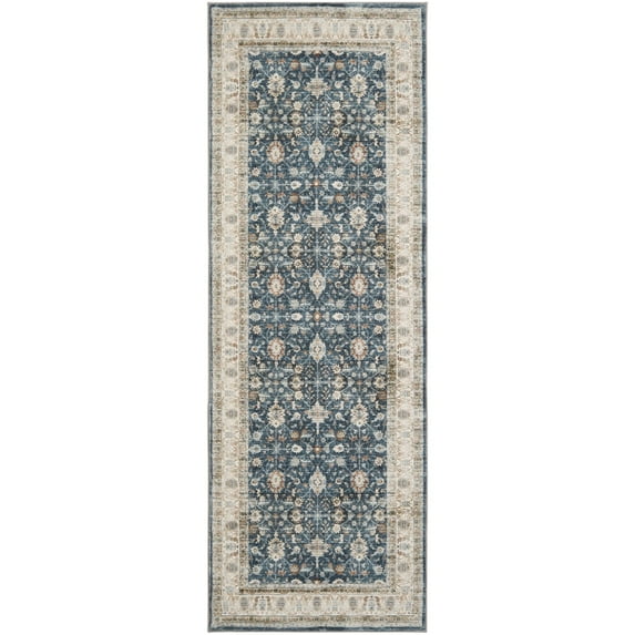 RUGKING Blue Runner Rug 2'x5' Area Rug Hallway Runner Rug Washable Rug Kitchen Rug Vintage Floral Rug for Doorway