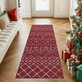 thumbnail image 1 of RUGKING Christmas Area Rug 2x7 Xmas Moroccan Doormat Washable Rug Non Slip Modern Geometric Diamond Floor Carpet for Living Room Kitchen Burgundy Red, 1 of 5