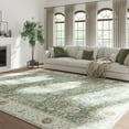 RUGKING 6'x9' Green Floral Area Rug, Chenille Vintage Style for Living ...