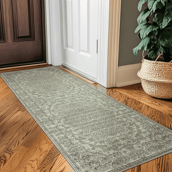 RUGKING Runner Rug 2x6 Indoor Vintage Floor Decor Carpet Washable Orental Rug for Kitchen Hallway Bedroom Grey