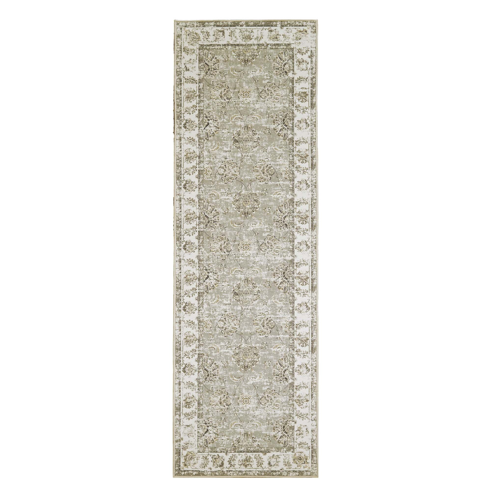 RUGKING Area Rug 2X5 Hallway Entryway Rug Taupe Vintage Persian Rug Floor  Cover Foldable Thin Rug Traditional Floral Print Indoor Mat for Bathroom