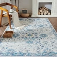 thumbnail image 1 of RUGKING Traditional Vintage Area Rug 4x6 Foldable Persian Floral Carpet Indoor Non Slip Rugs for Bedroom Living Room Dining Room Kitchen Light Blue, 1 of 8