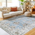 RUGKING 3x5 Area Rug Blue small rugs Floral Accent Rug Foldable small