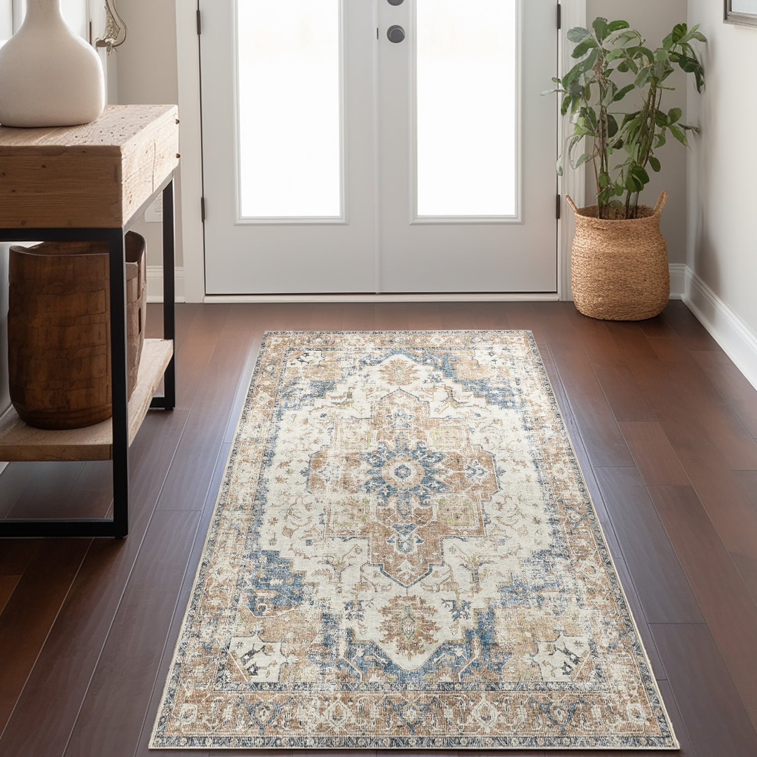 RUGKING Vintage Washable Runner Rug 3x10 Orange, Non Slip Carpet for ...