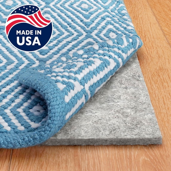 RUGPADUSA, 8' Square, 100% Felt Rug Pad (3/8" Thick), Safe for All Floors, Low-VOC, Made in the USA, 2-Year Warranty