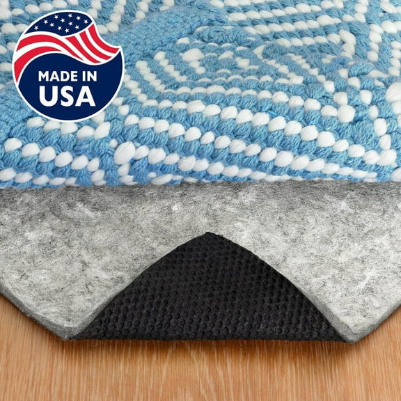 RUGPADUSA, 6' Square, Non-Slip Felt and Rubber Rug Pad (1/4" Thick), Protects Your Floors, Low-VOC, 100% Made in the USA, 2-Year Warranty
