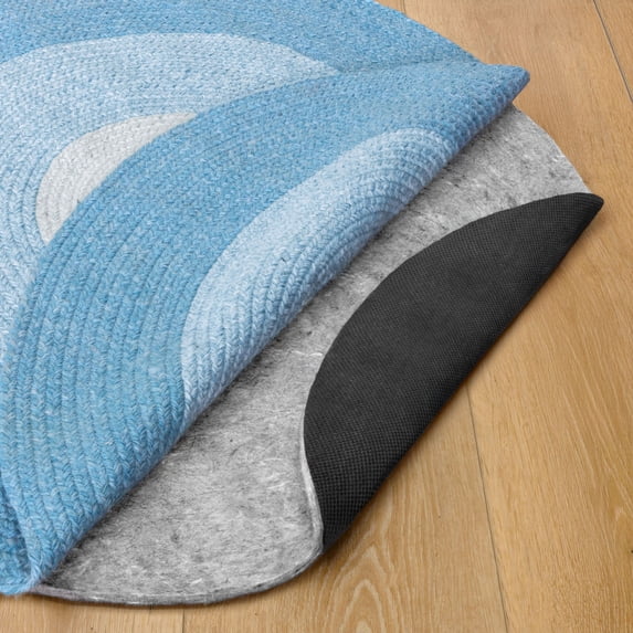 RUGPADUSA - Dual Surface - 4' Round - 1/4" Thick - Felt + Rubber - Non-Slip Backing Rug Pad - Adds Comfort and Protection - Safe for All Floors and Finishes