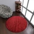 thumbnail image 1 of Rugsotic Carpets Handmade Rugs Hand Knotted Loom Round 10'x10' Dark Red Silk for Indoor Use, 1 of 5