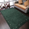 thumbnail image 1 of Rugsotic Carpets Handmade Rugs Hand Knotted Loom Rectangle 8'x10' Green Silk for Indoor Use, 1 of 5