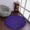 thumbnail image 1 of Rugsotic Carpets Handmade Rugs Hand Knotted Loom Round 8'x8' Purple Silk Mix for Indoor Use, 1 of 5