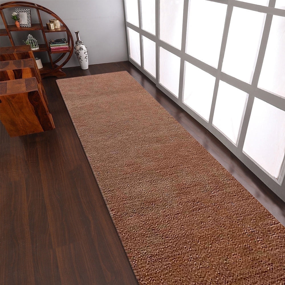 Hand-Knotted Light Brown Wool Runner Rug 2'6"x8'