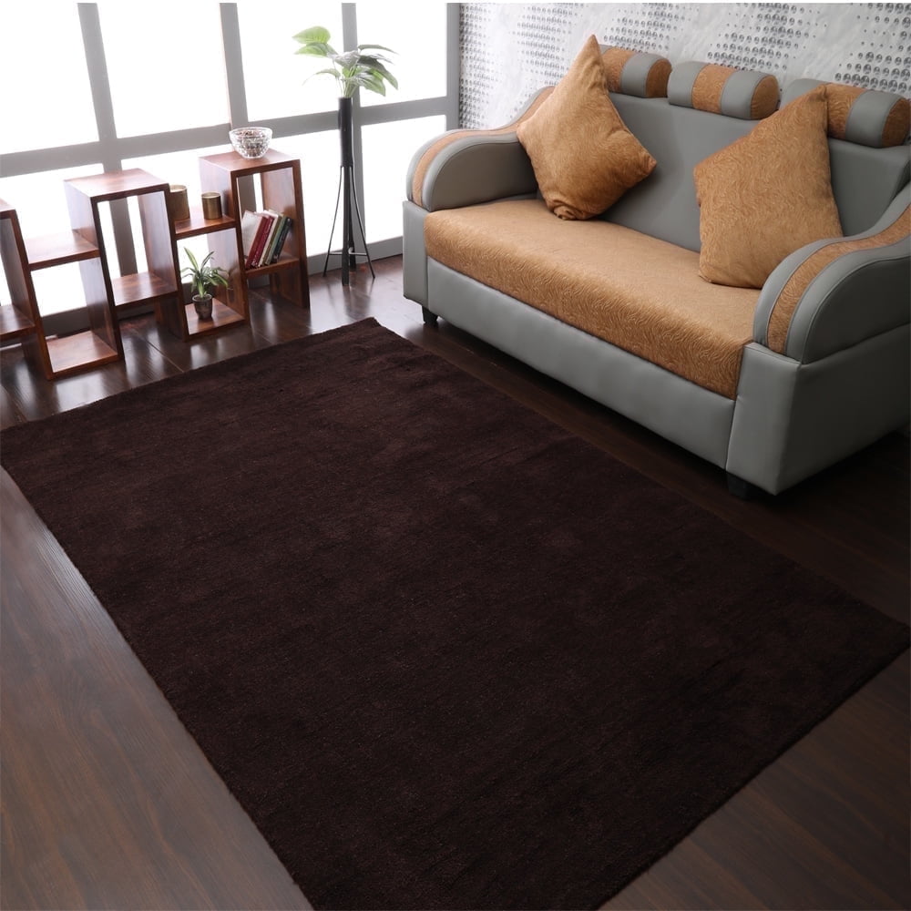 Hand-Knotted Serene Blue Wool 9'x12' Solid Area Rug