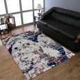 thumbnail image 1 of RUGSOTIC CARPETS HAND KNOTTED SILK AREA RUGS - 6'x9', Rectangle, Beige, Abstract Modern Design, High Pile Thick Handmade Anti Skid Area Rugs for Living Room, Bed Room (NS1239), 1 of 5