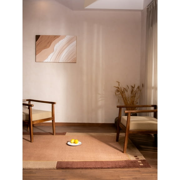 RUGSOTIC CARPETS HAND KNOTTED WOOL AREA RUGS - 5'7''x7'10'', Rectangle, Choco, Contemporary Modern Design, High Pile Thick Handmade Anti Skid Area Rugs for Living Room, Bed Room (T00205)