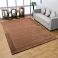 thumbnail image 1 of RUGSOTIC CARPETS HAND KNOTTED WOOL AREA RUGS - 6'x9', Rectangle, Brown, Contemporary Modern Design, High Pile Thick Handmade Anti Skid Area Rugs for Living Room, Bed Room (T00205), 1 of 9