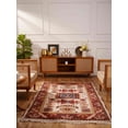 thumbnail image 1 of Rugsotic Carpets Hand Knotted Afghan Rugs Rectangle 10'x13' Cream Burgundy Silk-Wool for Indoor Use, 1 of 12