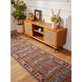 thumbnail image 1 of Rugsotic Carpets Hand Knotted Wool and Silk Area Rug, 2'6''x10', Runner, Aqua Cream, Oriental Handmade Low Pile Rug for Living Room Bedroom, 1 of 5