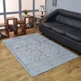 thumbnail image 1 of RUGSOTIC CARPETS HAND WOVEN FLAT WEAVE KILIM POLYESTER ECO-FRIENDLY AREA RUGS - 3'x5', Rectangle, Silver, Geometric Modern Design, Low Pile Handmade Area Rugs for Living Room, Bed Room (DP0006), 1 of 9