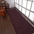 thumbnail image 1 of Rugsotic Carpets Eco-Friendly Woven Hand Woven Kilim Flat Weave Plum Solid Area Rug, 2'6''x8' Runner, Antimicrobial, 1 of 5