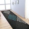 thumbnail image 1 of RUGSOTIC CARPETS MACHINE MADE HEATSET POLYPROPYLENE AREA RUGS - 3'2''x10', Runner Shape, Silver Blue Color, Contemporary Modern Design, High Pile Machine Made Area Rugs for Living Room (M00039), 1 of 5