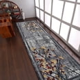 thumbnail image 1 of RUGSOTIC CARPETS MACHINE MADE HEATSET POLYPROPYLENE AREA RUGS - 3'2''x10', Runner Shape, Silver Color, Floral Modern Design, High Pile Machine Made Area Rugs for Living Room, Bed Room (M00023), 1 of 5