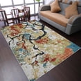 thumbnail image 1 of RUGSOTIC CARPETS MACHINE MADE HEATSET POLYPROPYLENE AREA RUGS - 3'4''x5', Rectangle Shape, Multicolor Color, Floral Modern Design, High Pile Machine Made Area Rugs for Living Room, Bed Room (M00010), 1 of 7