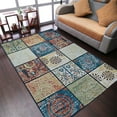 thumbnail image 1 of RUGSOTIC CARPETS MACHINE MADE HEATSET POLYPROPYLENE AREA RUGS - 4'x6', Rectangle Shape, Multicolor Color, Contemporary Modern Design, High Pile Machine Made Area Rugs for Living Room (M00049), 1 of 5