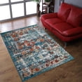 thumbnail image 1 of RUGSOTIC CARPETS MACHINE MADE HEATSET POLYPROPYLENE AREA RUGS - 8'x10', Rectangle, Blue, Classic Oriental Traditional , High Pile Machine Made Area Rugs for Living Room, Bed Room (M00038), 1 of 7