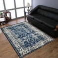 thumbnail image 1 of RUGSOTIC CARPETS MACHINE MADE HEATSET POLYPROPYLENE AREA RUGS - 8'x10', Rectangle, Ivory Blue, Classic Oriental Traditional , High Pile Machine Made Area Rugs for Living Room, Bed Room (M00015), 1 of 5